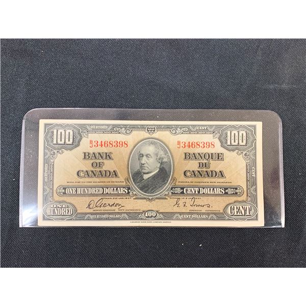 1937 $100 Canadian Bill