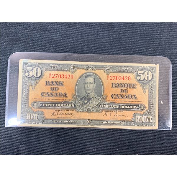 1937 $50 Canadian Bill