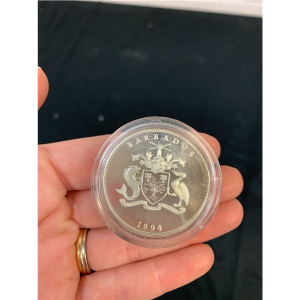 1994 Barbados $5 Queen Mother Sterling Silver Coin