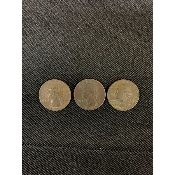 Lot of 3 USA Quarters 1965, 1966 Black Beauty? and 1967 Black Beauty?