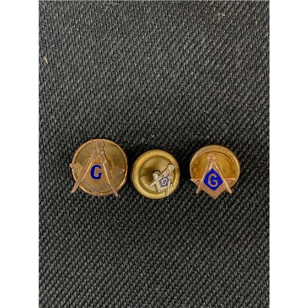 Lot of 3 Small Masonic Pins, 2 Gold 10k and 14k Gold (1 unmarked)