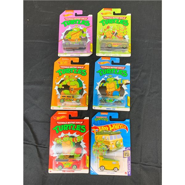 Lot of 6 TMNT Teenage Mutant Ninja Turtles Hot Wheels Toy Die Cast Cars NEW