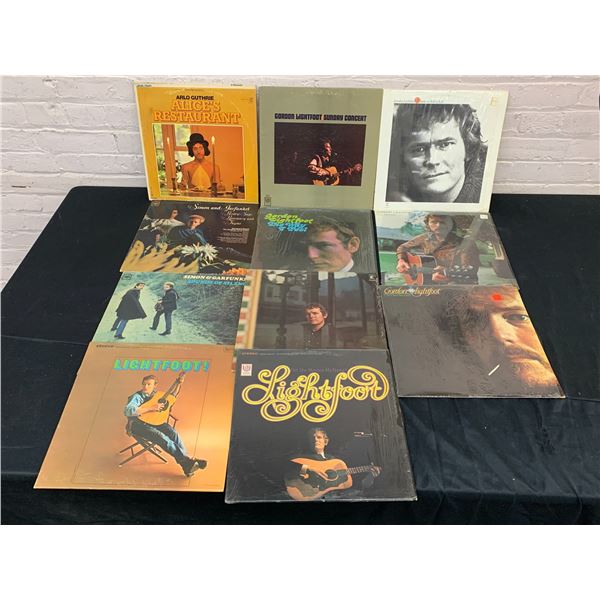 Lot of 11 Vintage Vinyl Records LPs Mostly Gordon Lightfoot