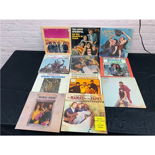 Lot of 11 Vinyl Records LPS The Mamas and Papas, Sonny & Cher, The Mugwumps, The Lovin Spoonful