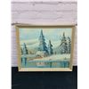 Image 1 : Framed Original Painting, Winter Scene, Unsigned