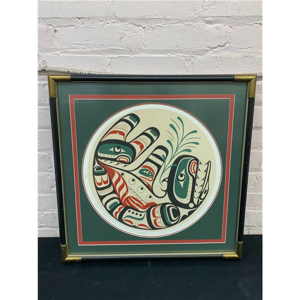 Calvin Hunt Artist Signed and Numbered Haida Art "Killer Whale 92'" 22" x 22"