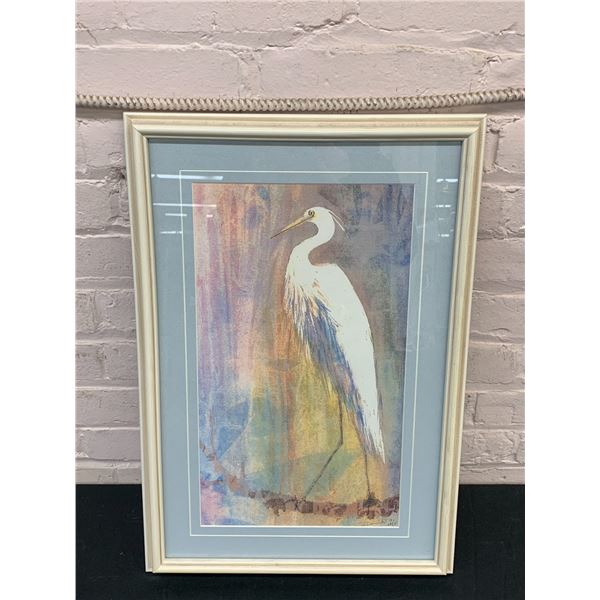 Framed Numbered Egret Wall Art 15" x 22"