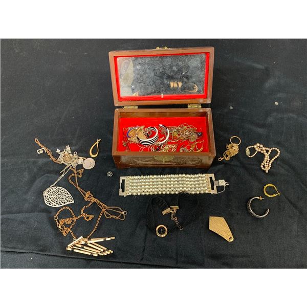 Jewellery Box Full of Assorted Earrings, Necklaces