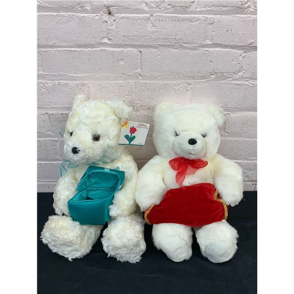 Lot of 2 Gund Collectible Teddy Wish Bears Peoples Diamonds Gift Holders