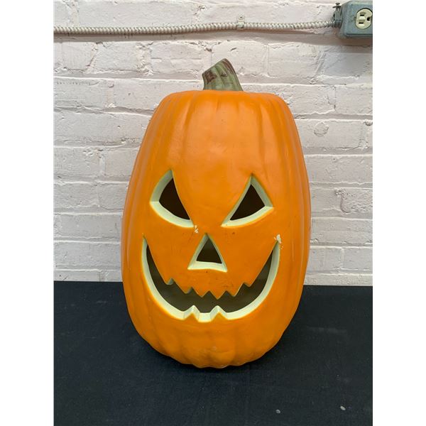 Vintage MCM Blow Mold Pumpkin Lantern Indoor / Outdoor Halloween Decoration