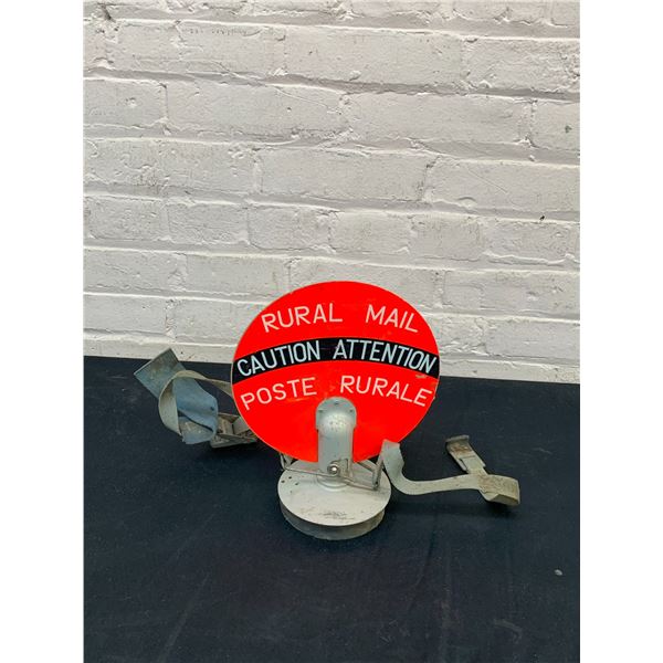 Vintage "Rural Mail" Caution Sign Car Topper
