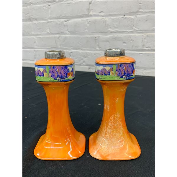 Sterling Topped L & Sons LTD Art Deco Vases