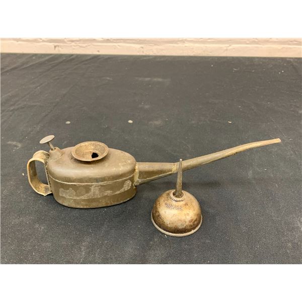 Lot of 2 Small Oil Cans Singer, Braime