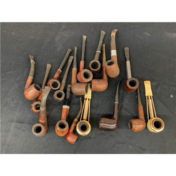 Lot of 17 Various Vintage Smoking Pipes