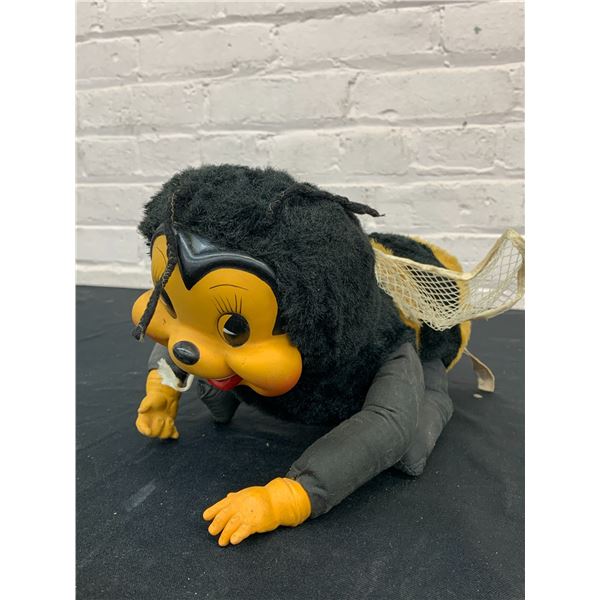 Vintage Rubber Face Plush Bumblebee Toy