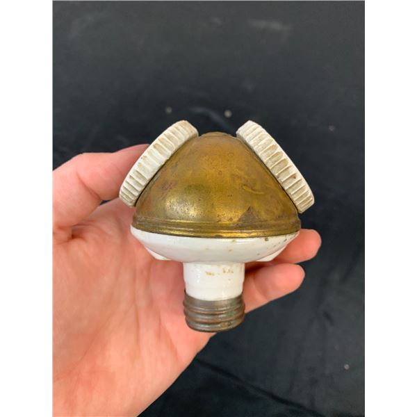 Antique 2-Bulb GE Brass Socket