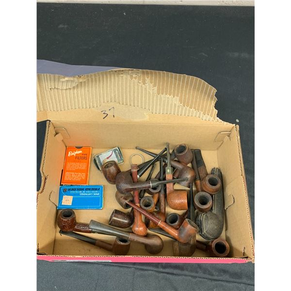 Box of Vintage Wooden Pipes