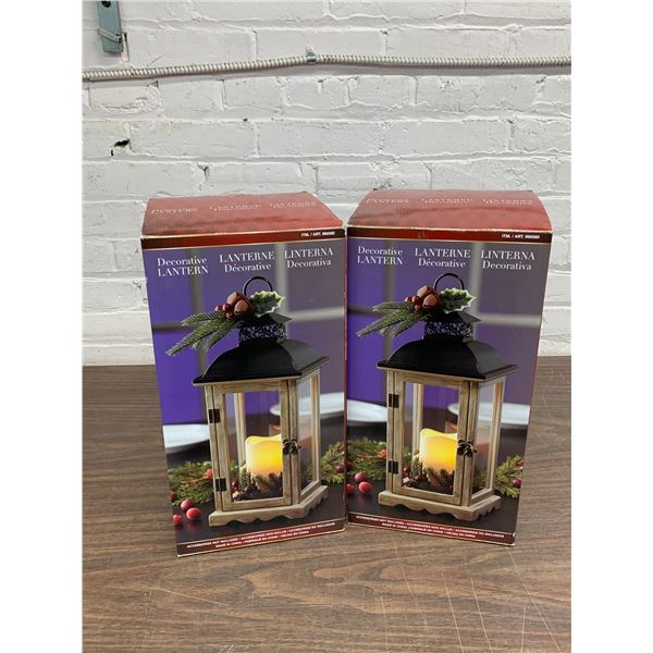 Lot of 2 Decorative Holiday Lanterns