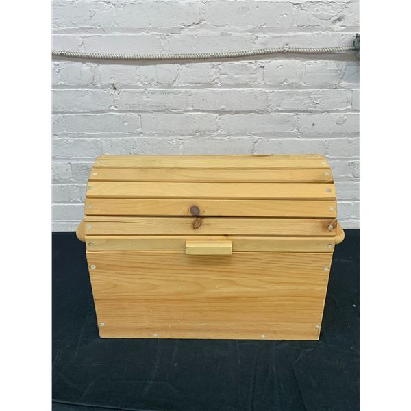 Wooden Trunk with Rounded Lid