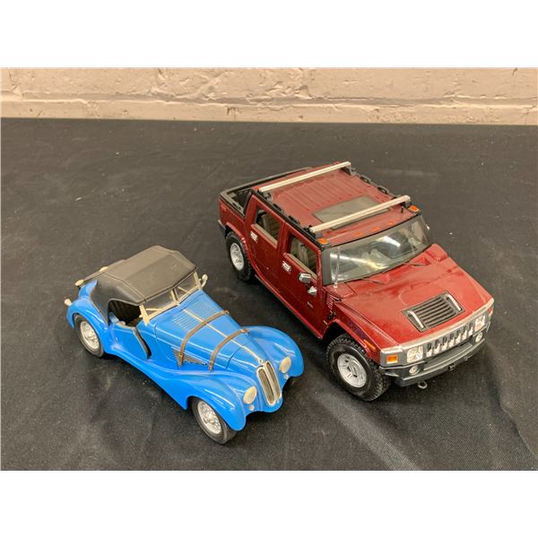 Lot of 2 1/18 Collectible Toy Cars Hummer  and 1940 BMW