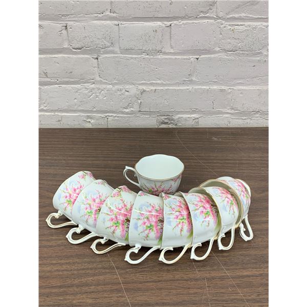 Lot of 9 Royal Albert "Blossom Time" Tea Cups Fine Bone China England