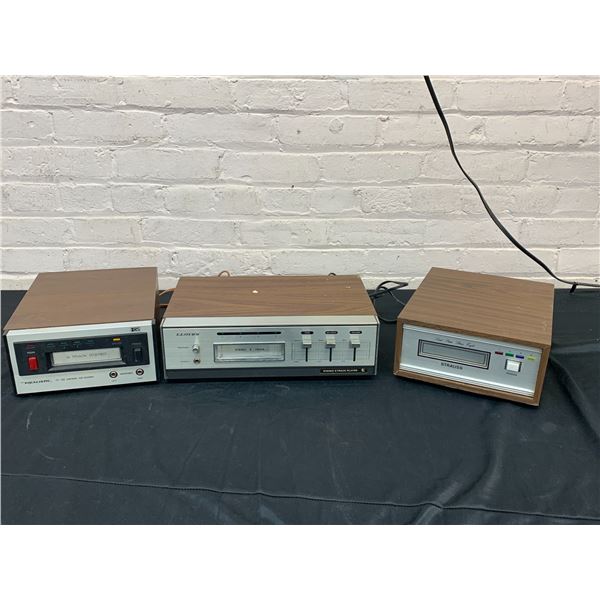 Lot of 3 8-Track Players / Recorders Lloyds, Strauss, Realistic