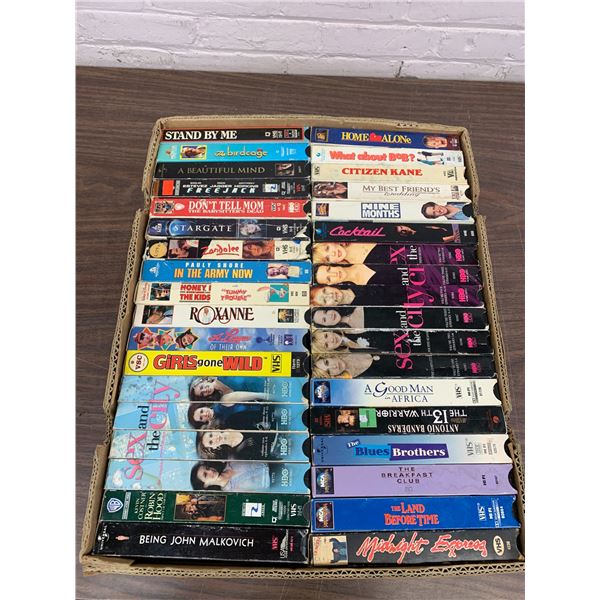 Box of Approx 72 VHS Tapes Movies Assorted, Sex and the City, Home Alone, Breakfast Club, etc