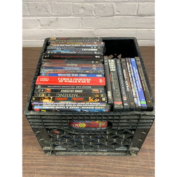 Lot of 45+ DVD Movies (some sealed) Assorted Genres in Crate