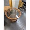 Image 1 : Bamboo Rattan Glass Top Table