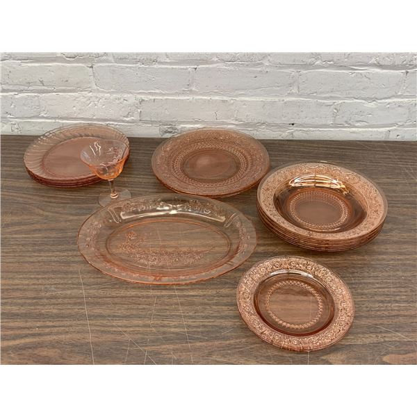 Lot of 14 Federal / Depression Glass Plates, Oval Server, Cup