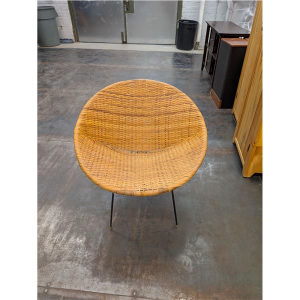Mid Century Rattan Hoop Chair