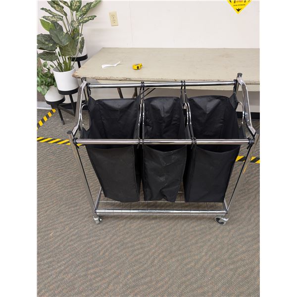 3 Bag Laundry Sorter Rolling Cart