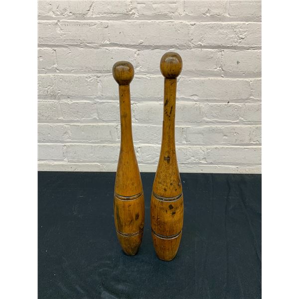 Pair of Vintage Wooden Juggling Batons