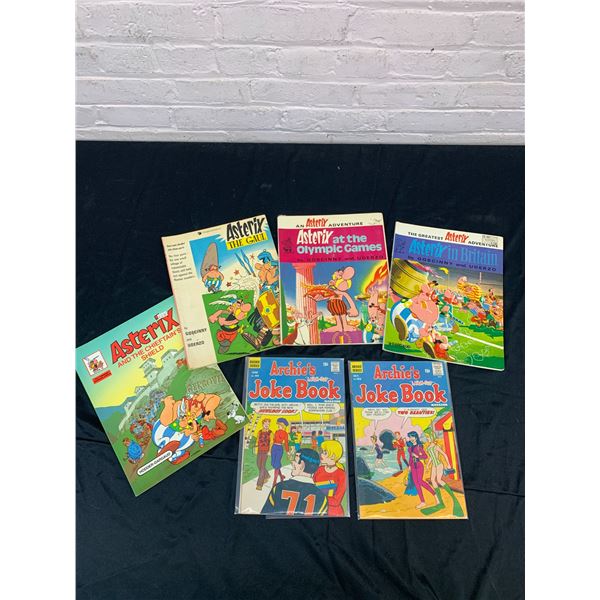 6pc Asterix Comic Books and Archie Joke Books