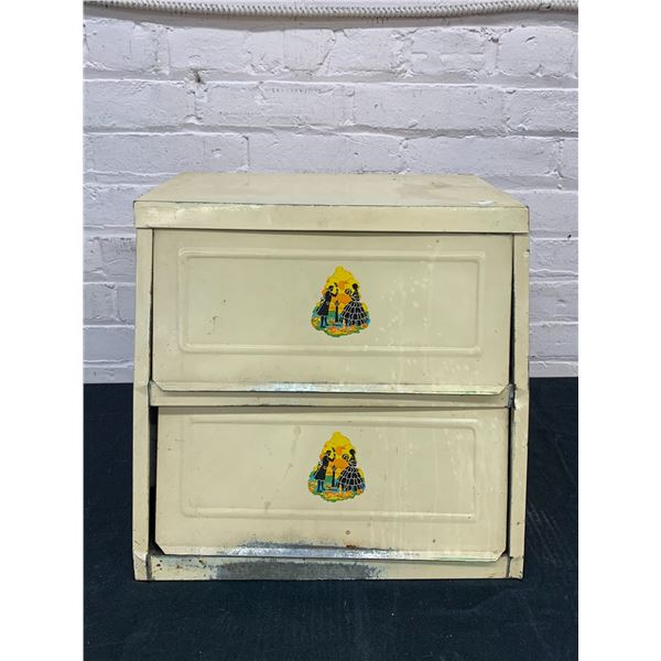 2-Tier Vintage Metal Bread Box