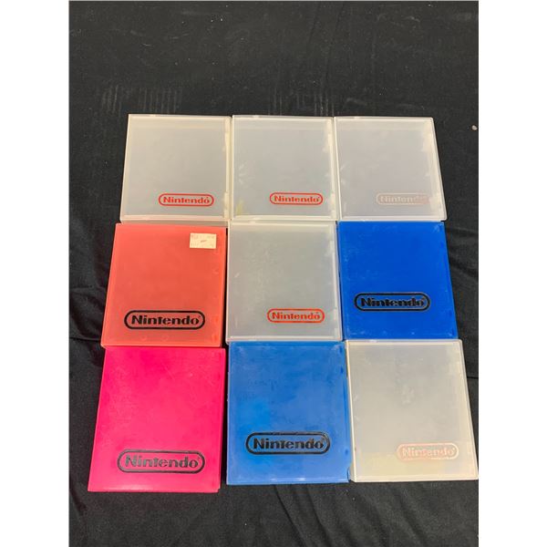 Lot of 9 Nintendo NES Plastic Game Cartridge Cases