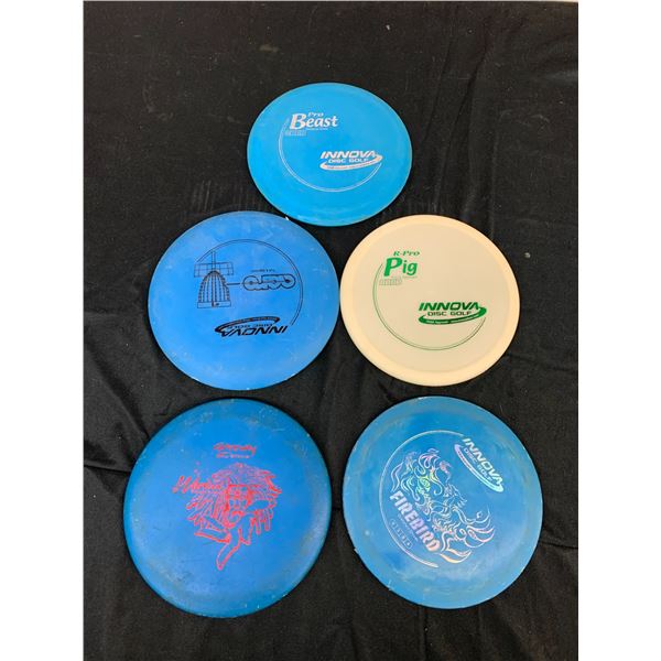 Lot of 5 Frisbees Disc Golf