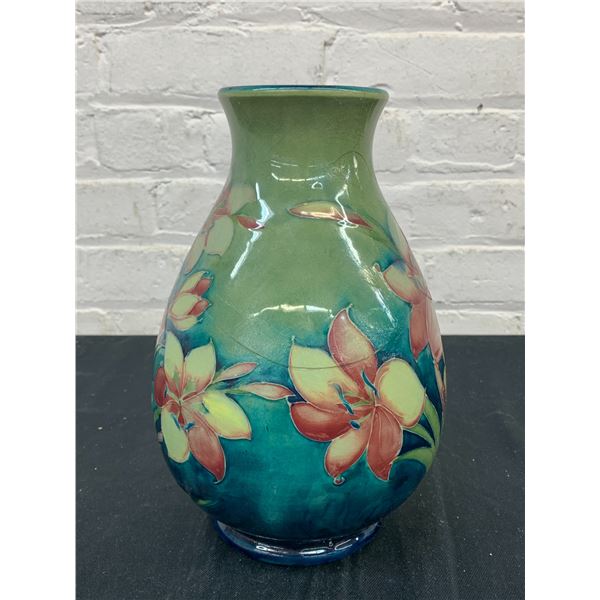 Made in England Studio Pottery Hand Painted Floral *cracked, repaired* 9"