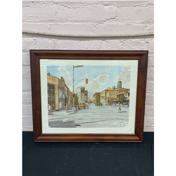 Framed Watercolour Painting Art 23" x 20" Print