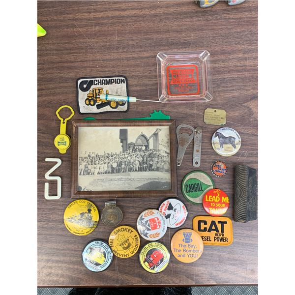 Junk Drawer Lot Buttons, Photo, Bottle Openers, Etc