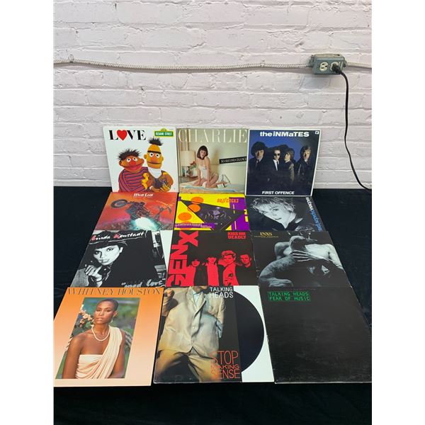 Lot of 12 Vinyl Records LPs The Inmates, INXS, Sesame Street, Whitney Houston, Meat Loaf, etc