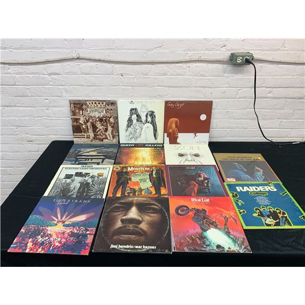 Lot of 14 Vinyl Records LPs Gary Wright, Meat Loaf, Jimi Hendrix, Queen, Pearl, etc