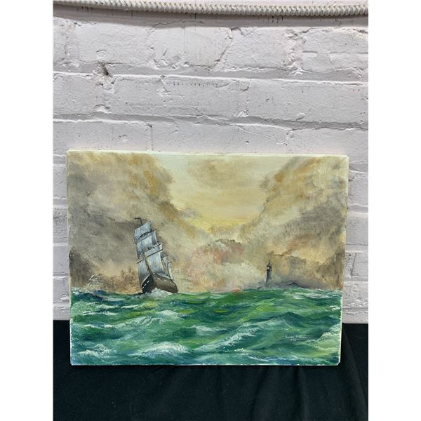 Artist Signed Original Vivian Francis CIII "Lizard Point" Oil Painting 18" x 14"