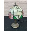 Image 1 : Small Tabletop Stained Glass Tiffany Style Lamp 14"