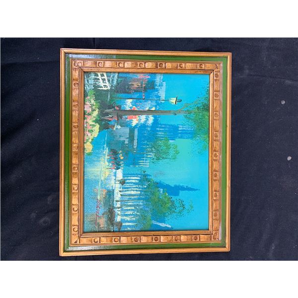 Original Framed Painting City Scene 10" x 12" Artist Signed