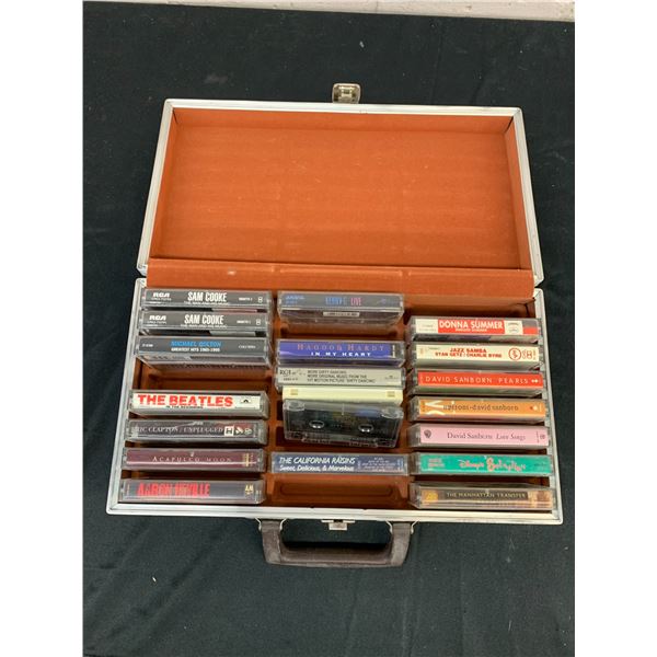 18 Cassette Tapes in Briefcase