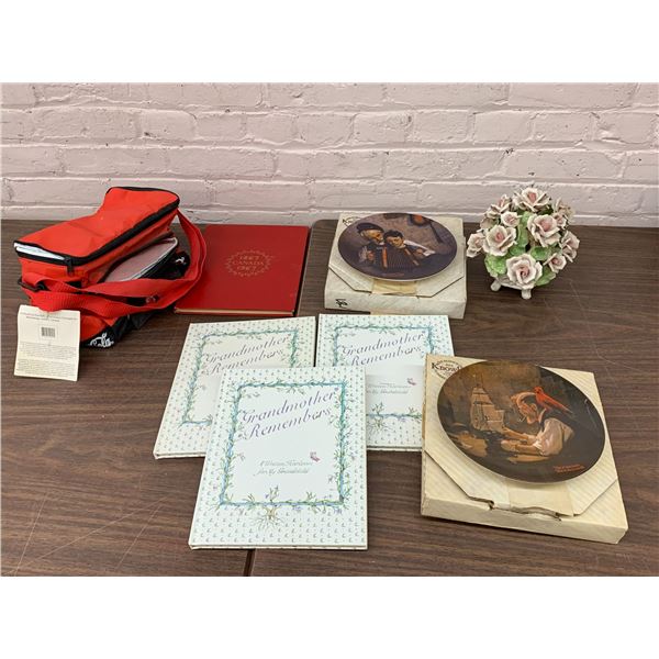 END OF THE RUN Books, Bradford Exchange Norman Rockwell Plates x2, China Flowers, etc