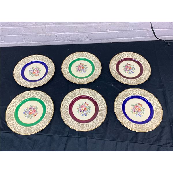 Lot of 6 Johnson Bros Victorian Cabinet Plates *1 chipped*