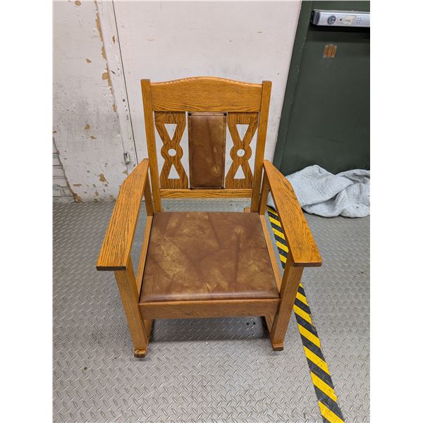 Vintage Antique Oak Wooden Rocking Chair