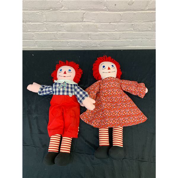 Raggedy Anne and Andy Plush Toy Dolls 2ft tall